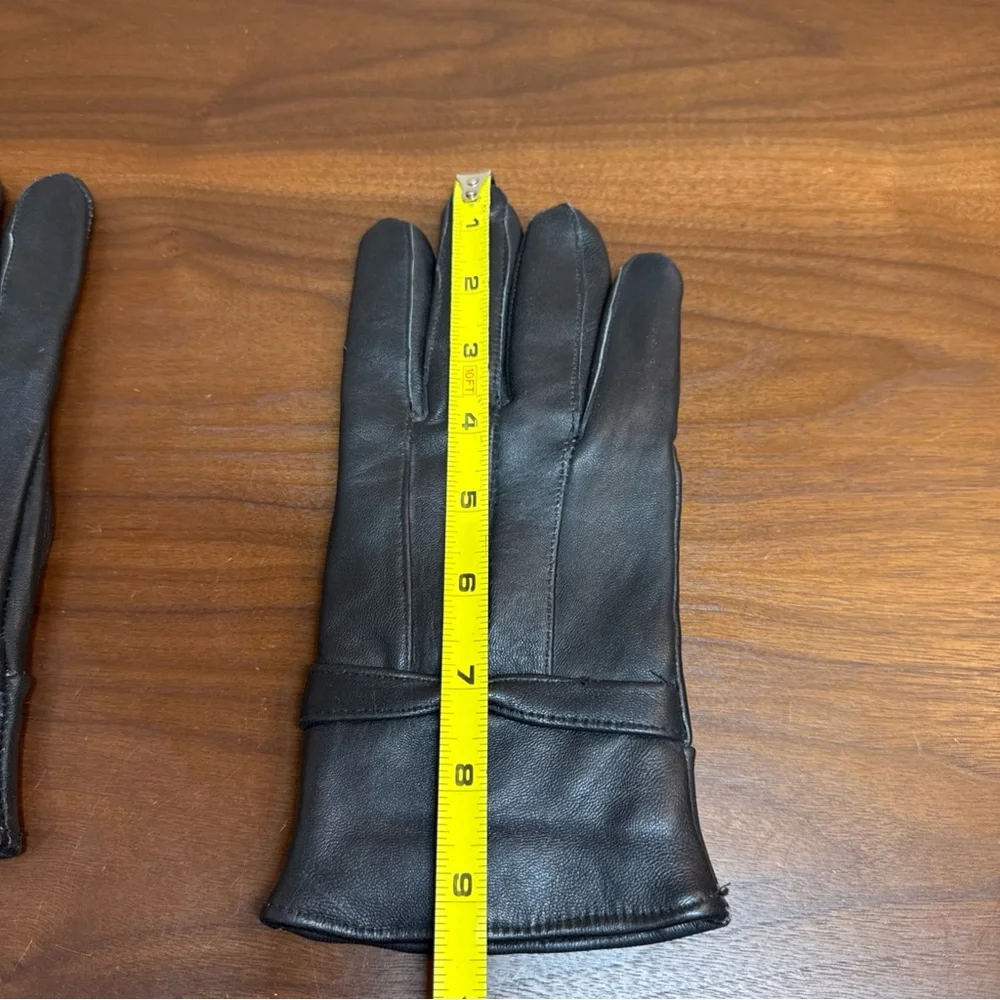 Women’s Gloves 100% Genuine‎ Lambskin Leather Lined Black Sz L Driving Walking